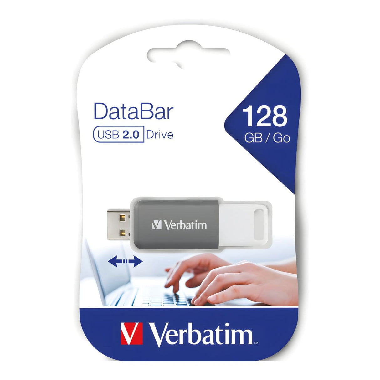 Verbatim DataBar 128GB Grey USB Flash Drive 49456