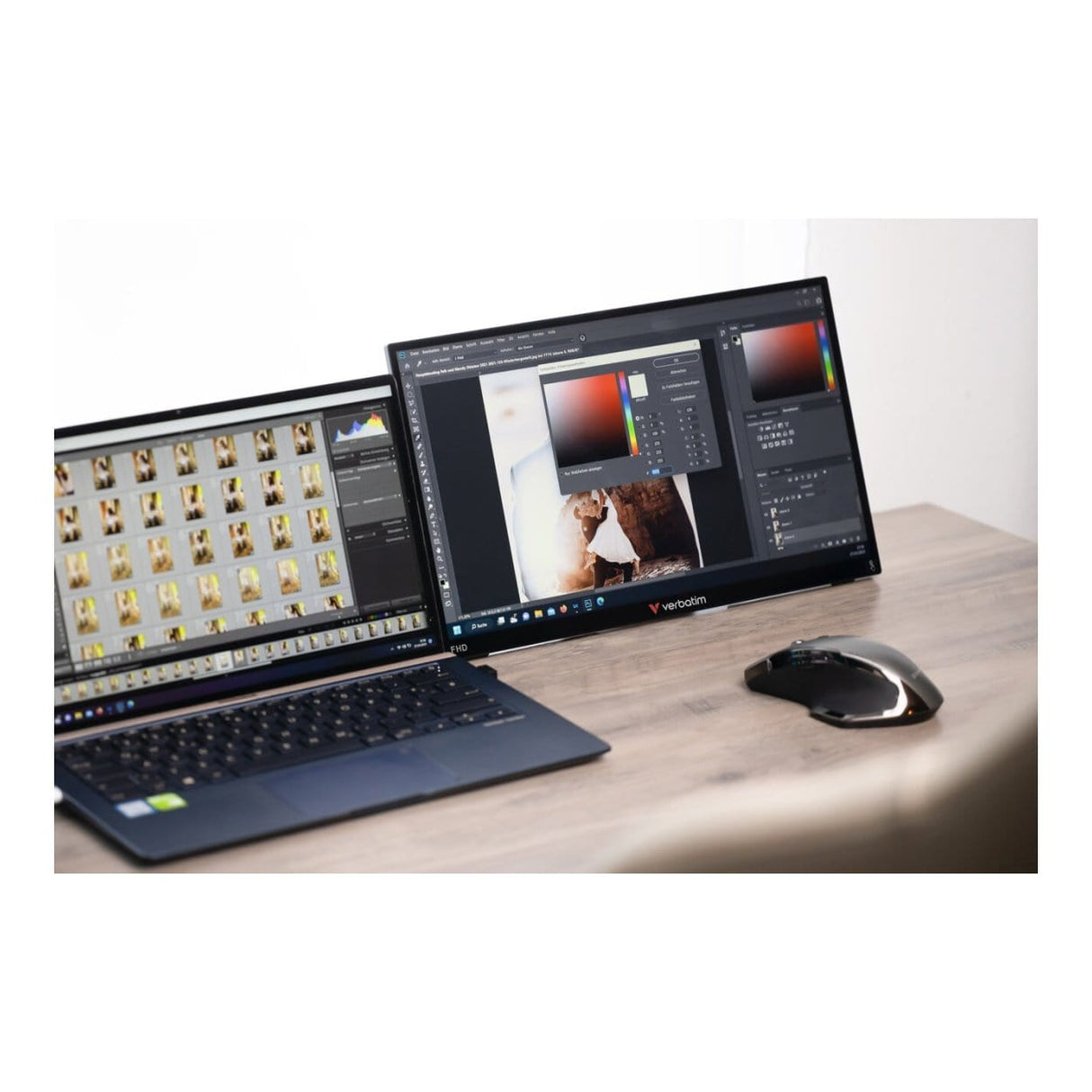 Verbatim PMT-15 15.6-inch 1920 x 1080p FHD Touchscreen 16:9 6ms IPS LCD Portable Monitor 49592