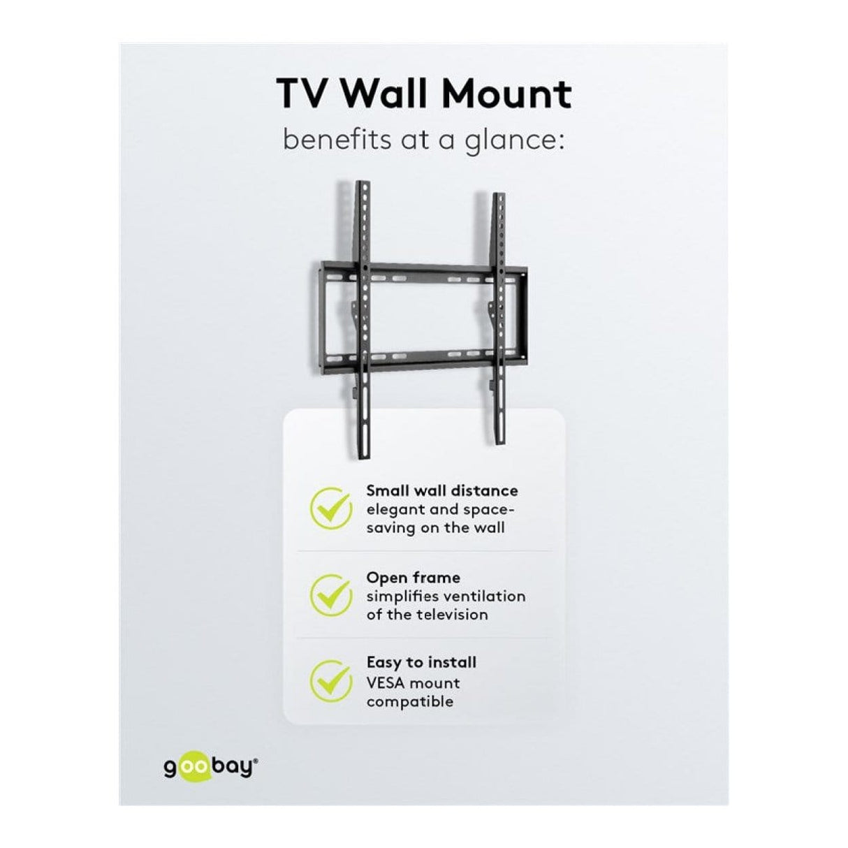Goobay 32-inch to 55-inch Basic Fixed TV Wall Mount 49730