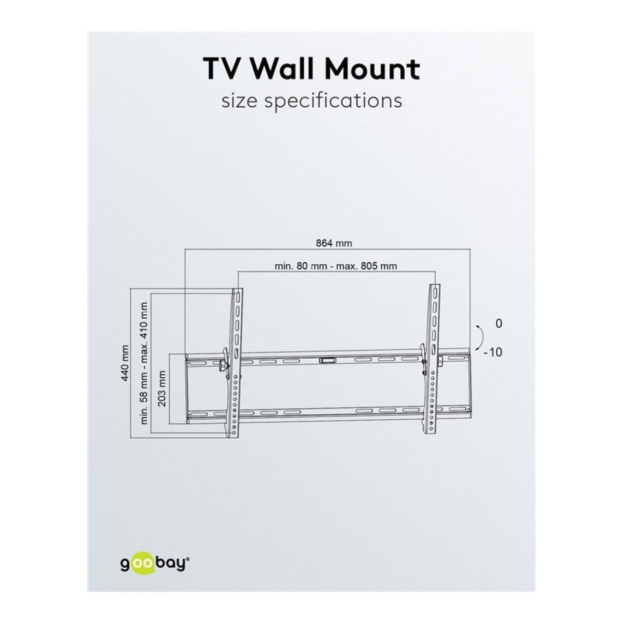 Goobay 43-inch to 100-inch Basic Tilt TV Wall Mount 49743