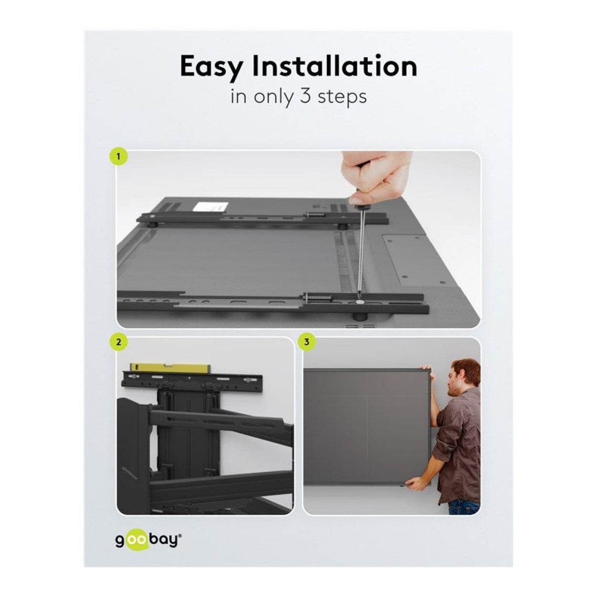 Goobay 32-inch to 55-inch Basic Full Motion TV Wall Mount 49744