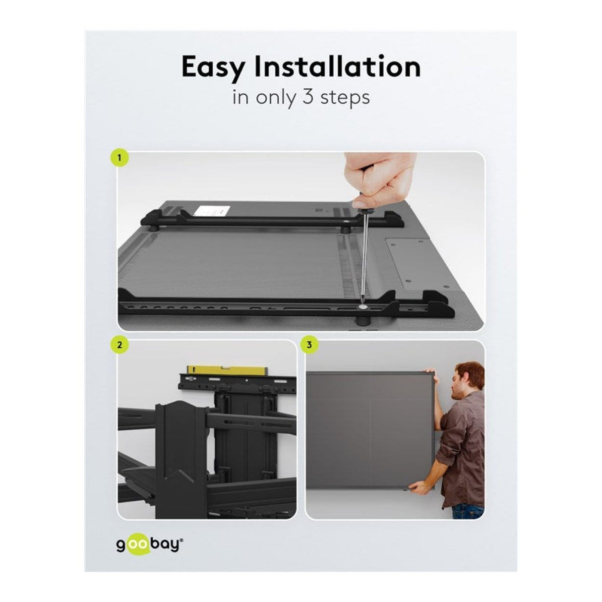 Goobay 43-inch to 100-inch XL Basic Full Motion TV Wall Mount 49746