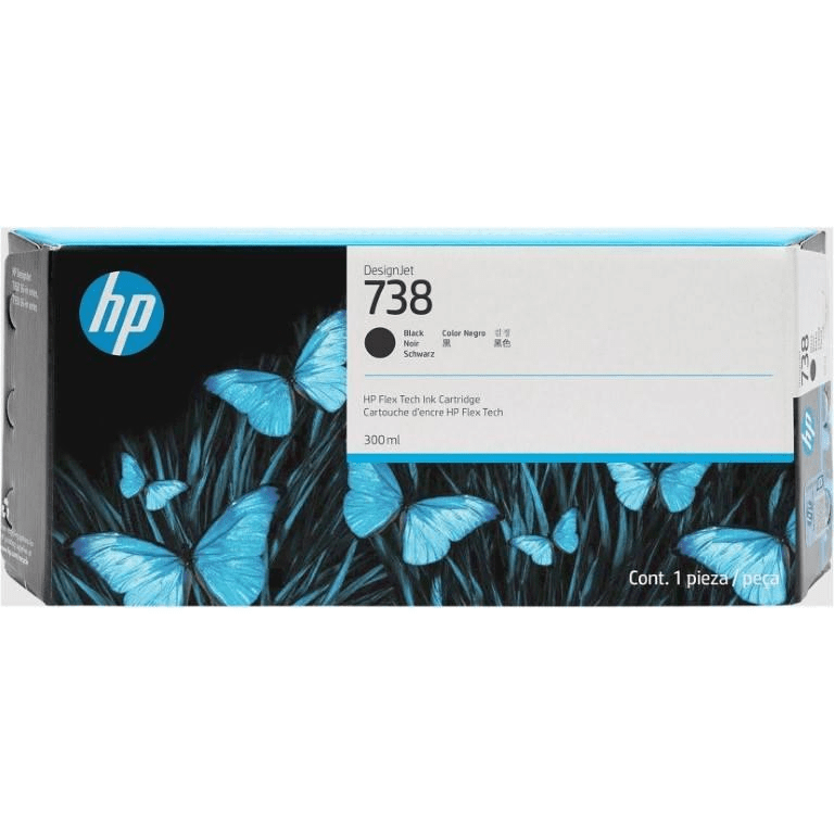 HP DesignJet 738M 300-ml Black Printer Ink Cartridge Original 498Q0A Single-pack