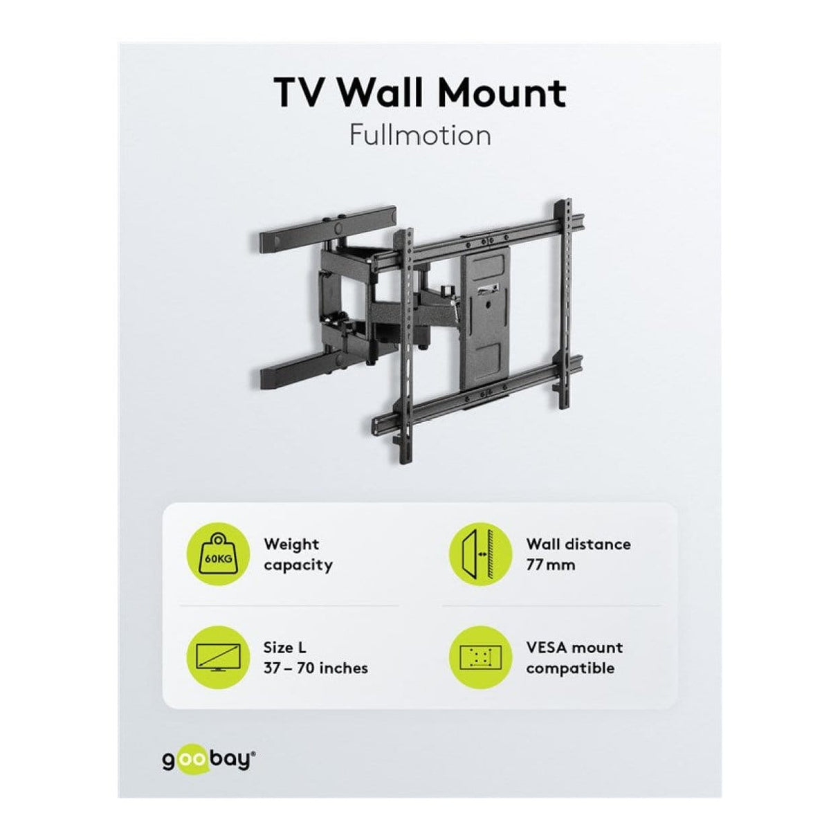 Goobay 37-inch to 70-inch Pro Full Motion TV Wall Mount 49932