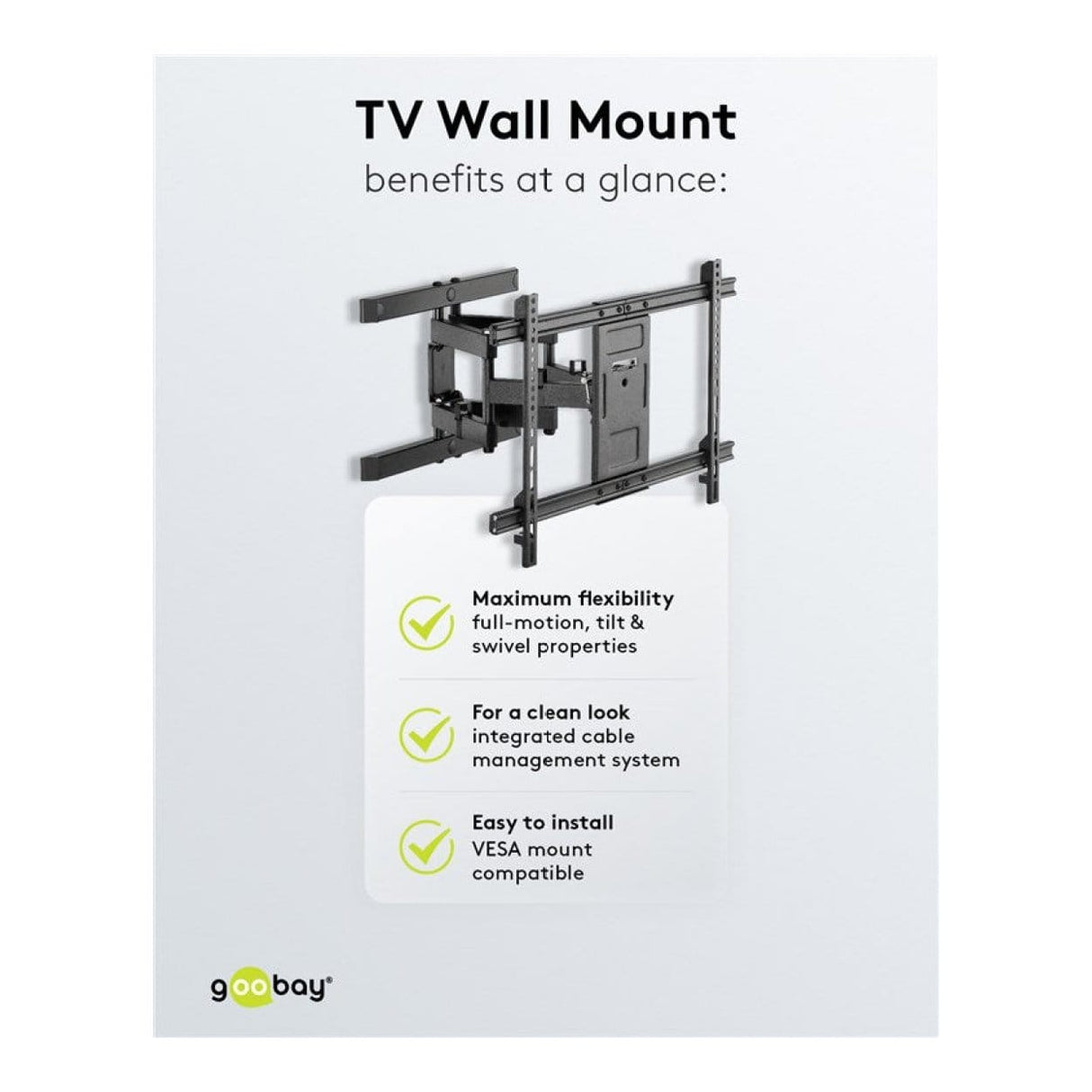 Goobay 37-inch to 70-inch Pro Full Motion TV Wall Mount 49932