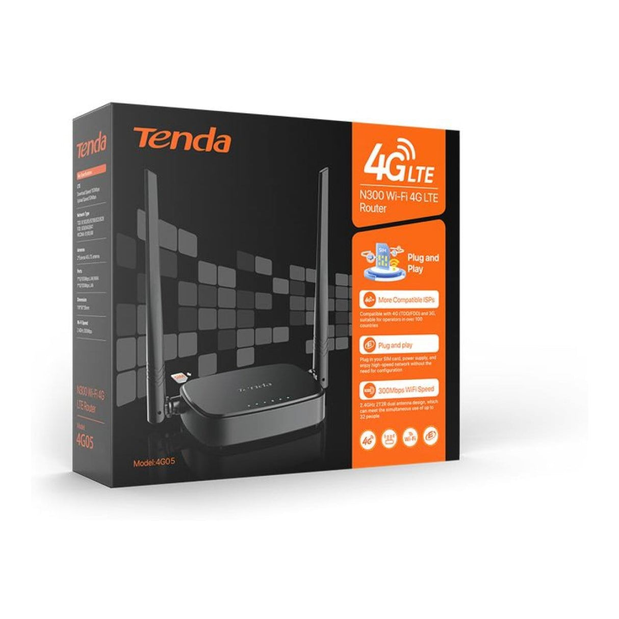 Tenda 4G05 N300 Wi-Fi 4G LTE Router