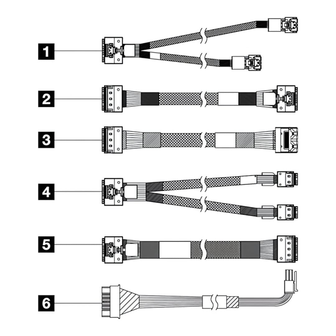Lenovo ThinkSystem SR650 V3 2.5'' Chassis Front BP1 SAS/SATA Cable Kit 4X97A82933