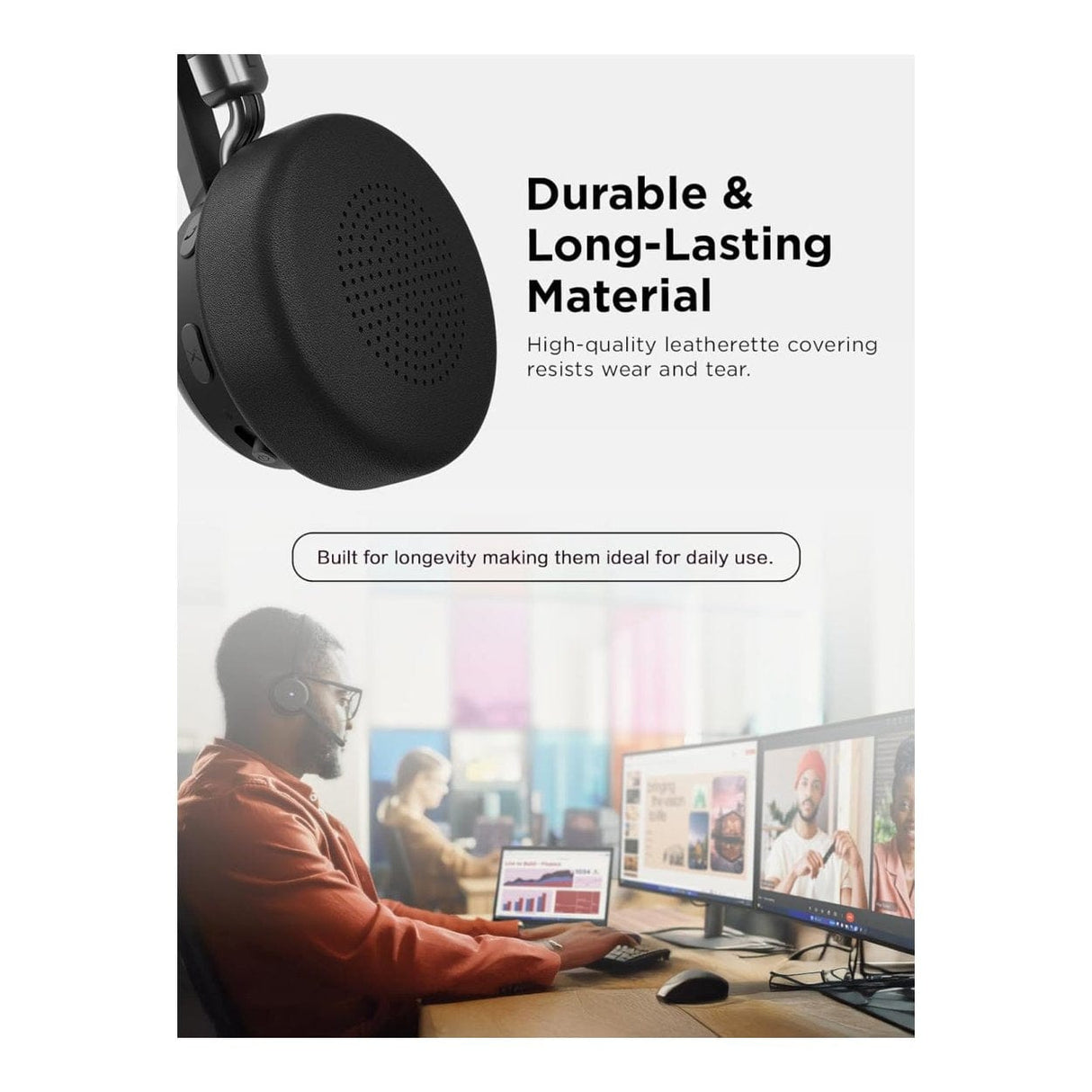 Lenovo Wireless VoIP Headset Earcups 4XD1M80021