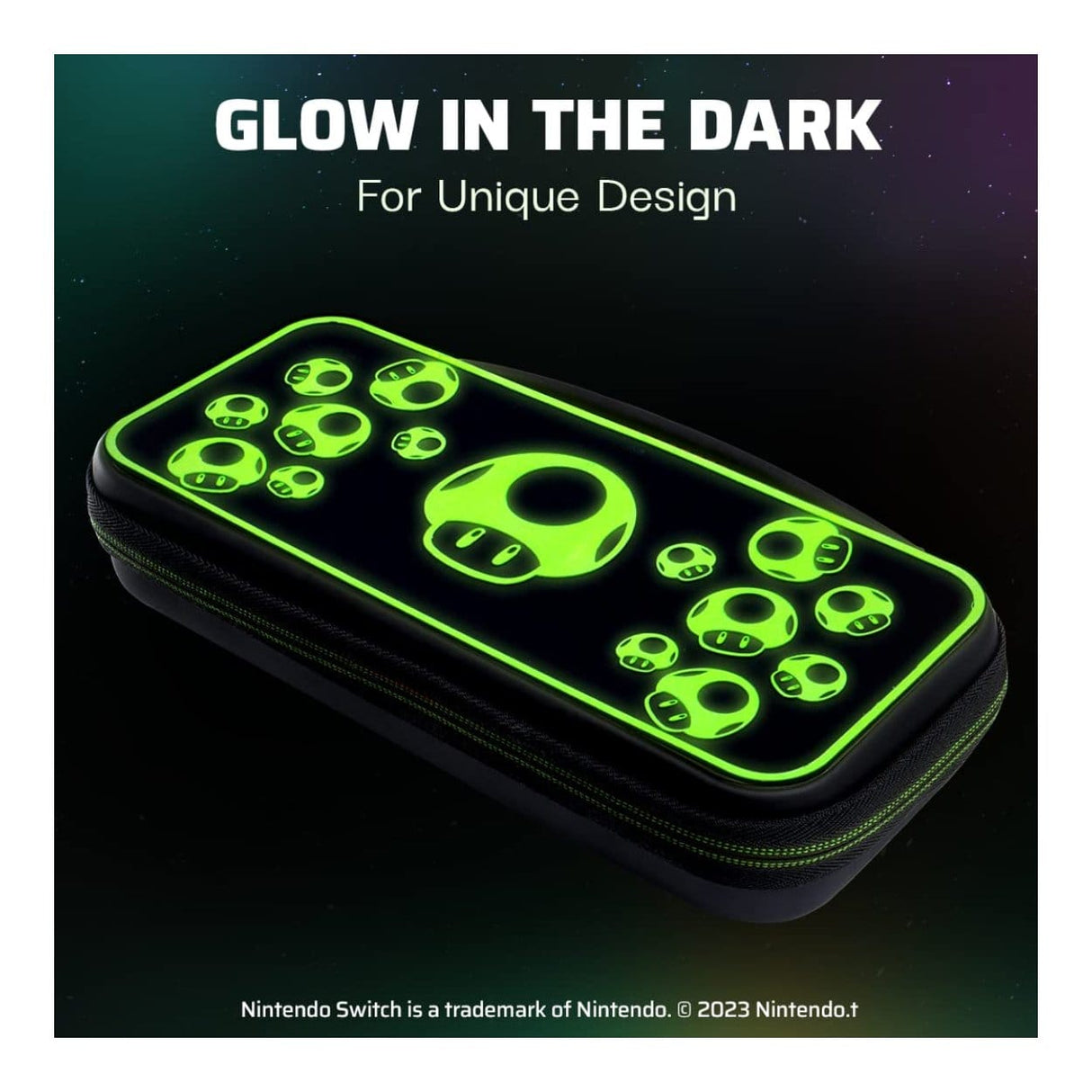 PDP Plus Travel Case for Nintendo Switch - 1-Up Glow in the Dark 500-224-1UP