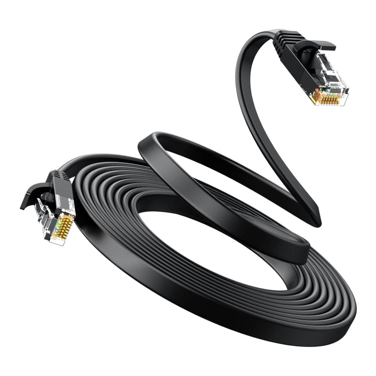 UGreen 15m Cat6 U/UTP Flat Ethernet Cable Black 50180