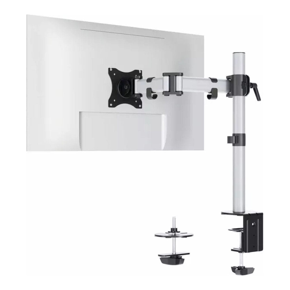 Durable SELECT 13 to 27-inch Monitor Arm Mount Desk Clamp Silver 509423