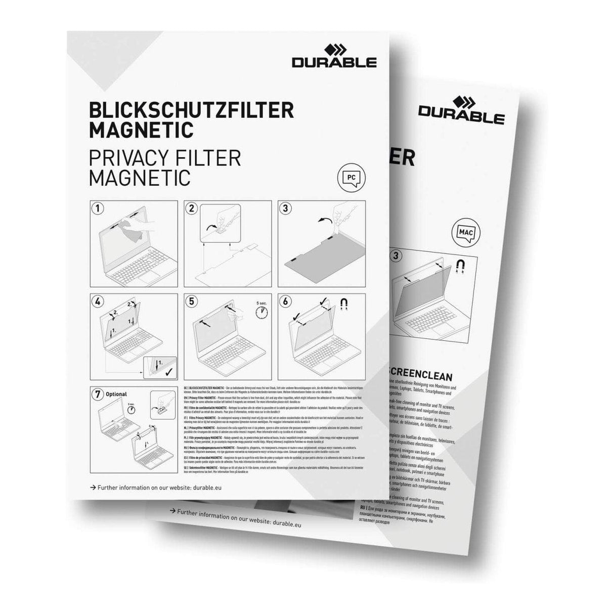 Durable 15.6-inch Magnetic 16:9 Aspect Ratio Notebook Privacy Filter 514657