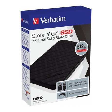 Verbatim Store 'n' Go 512GB Gen 1 External SSD 53250