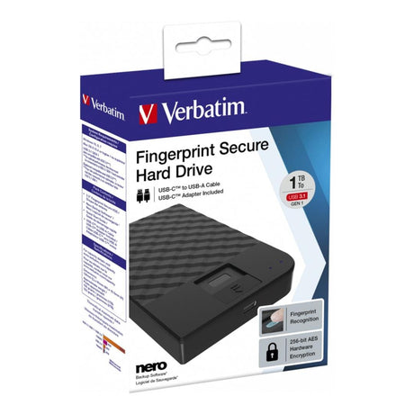 Verbatim 53650 Fingerprint Secure 1TB External HDD