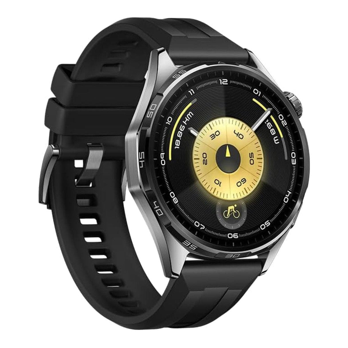 Huawei Watch GT 6 46mm Stainless Steel Case with Black Fluoroelastomer Strap 55020FUF