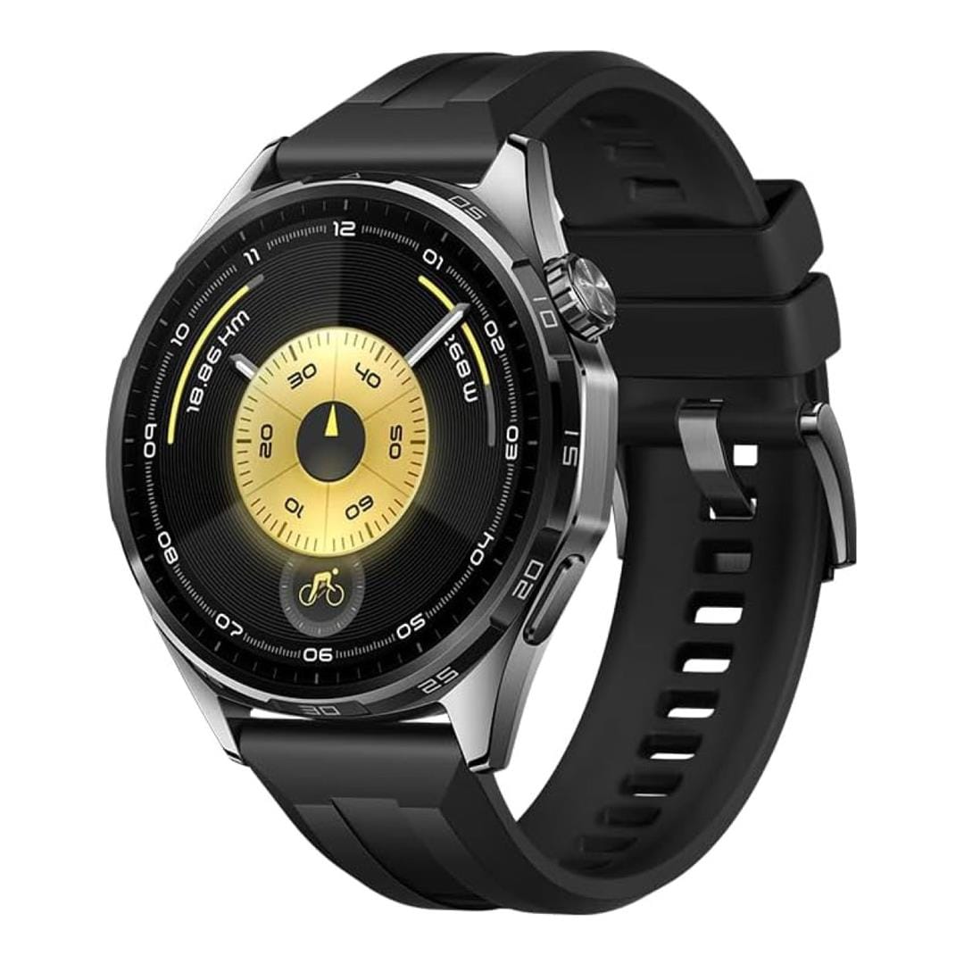 Huawei Watch GT 6 46mm Stainless Steel Case with Black Fluoroelastomer Strap 55020FUF