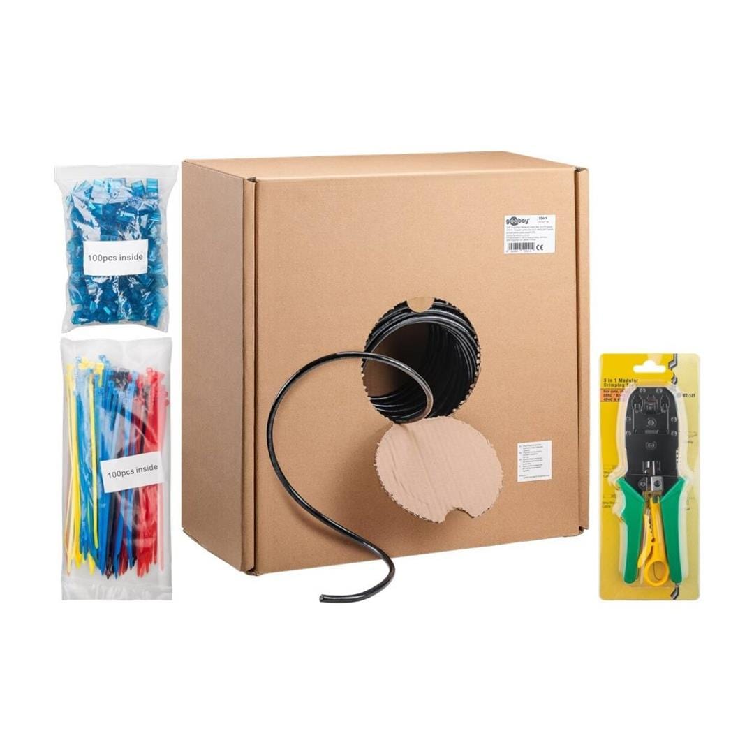 Goobay 305m CAT6 Outdoor CU Solid PE U/UTP Network Cable Set 55441