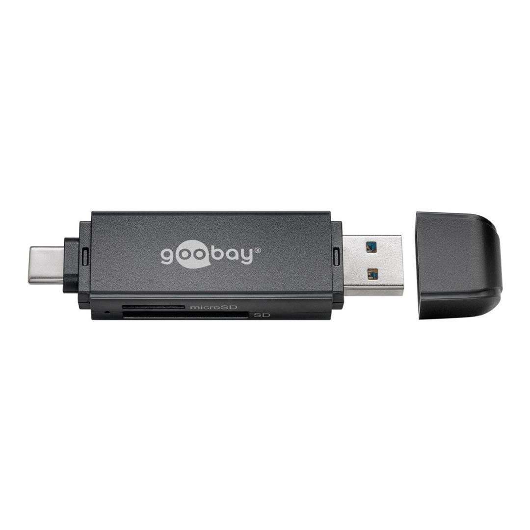 Goobay USB 3.0 and USB-C 2-in-1 Card Reader 58261