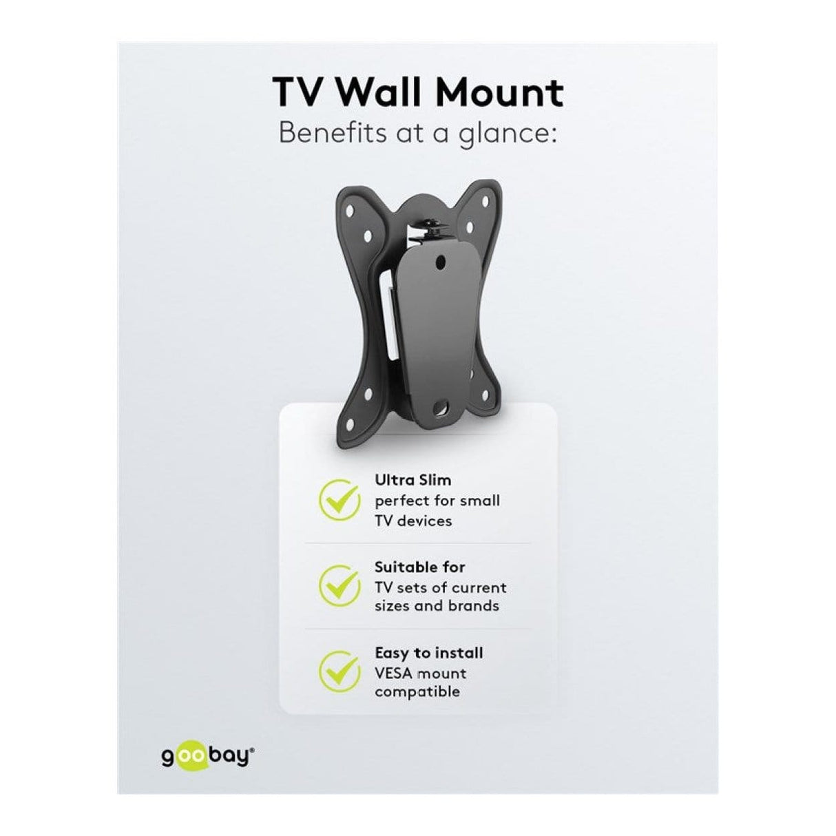 Goobay 23-inch to 42-inch Basic Fixed TV Wall Mount 58523