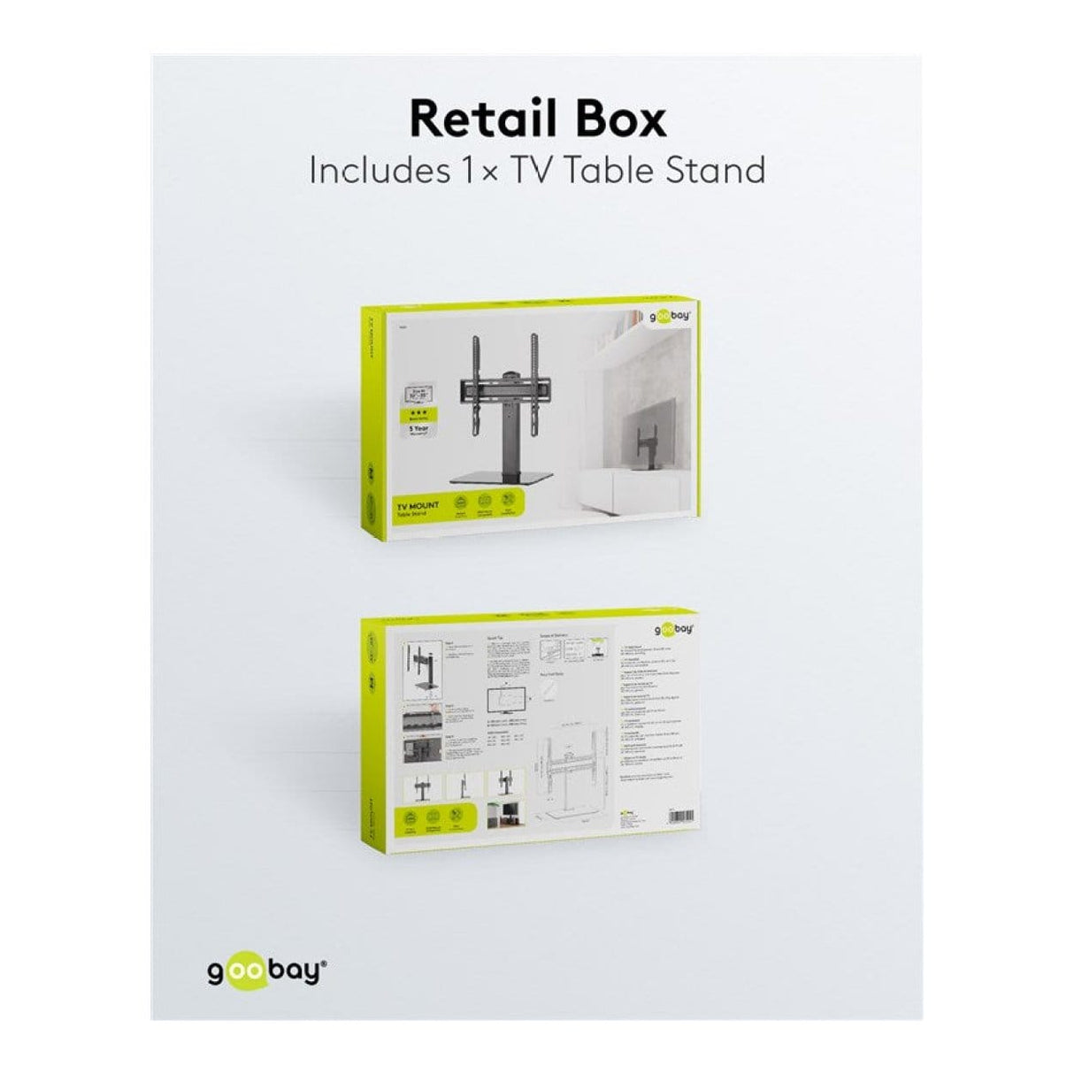 Goobay 32-inch to 55-inch Basic Fixed Tabletop TV and Monitor Stand 58524