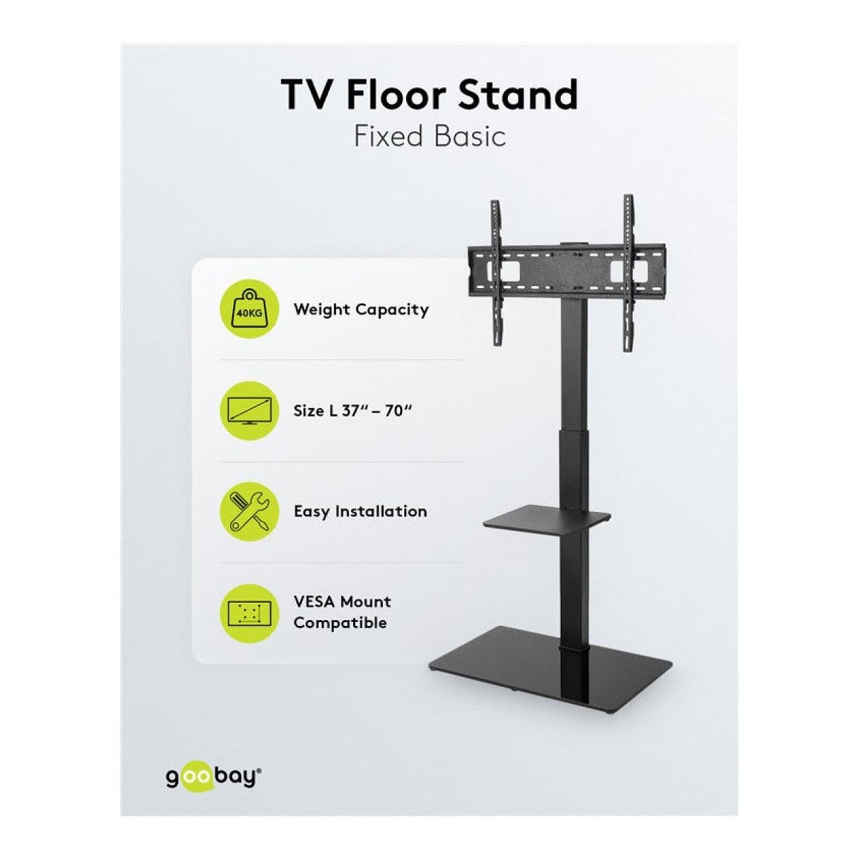 Goobay 37-inch to 70-inch Basic TV and Monitor Floor Stand 58526