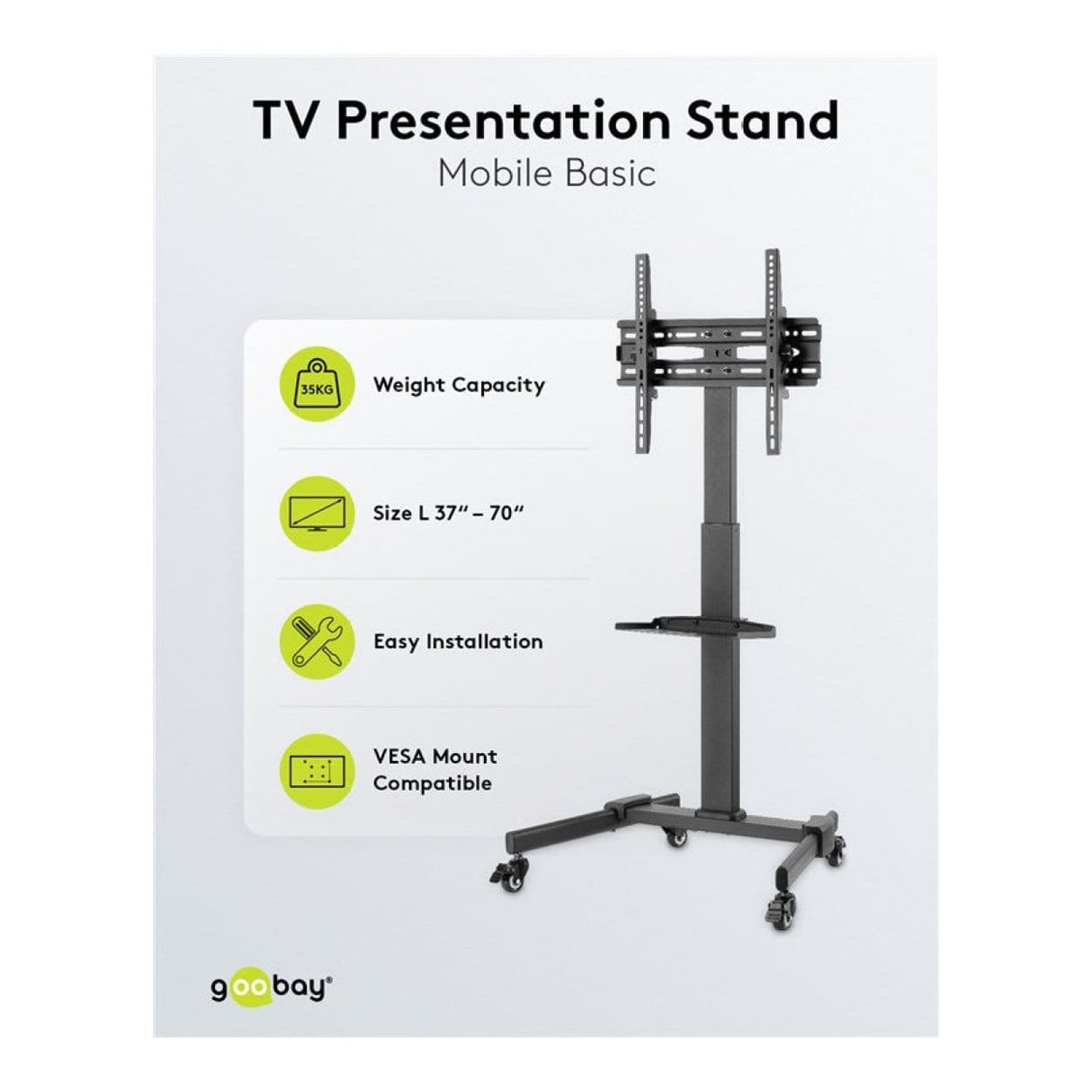 Goobay 37-inch to 70-inch Basic TV or Monitor Presentation Stand 59507