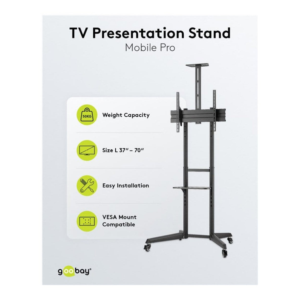 Goobay 37-inch to 70-inch Presentation Stand Pro for TVs and Monitors 59508