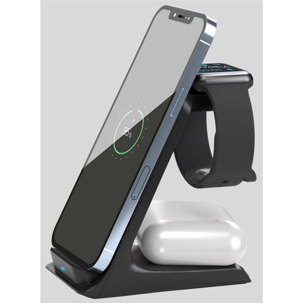 Goobay 3-in-1 Wireless Qi Charger Black 60217