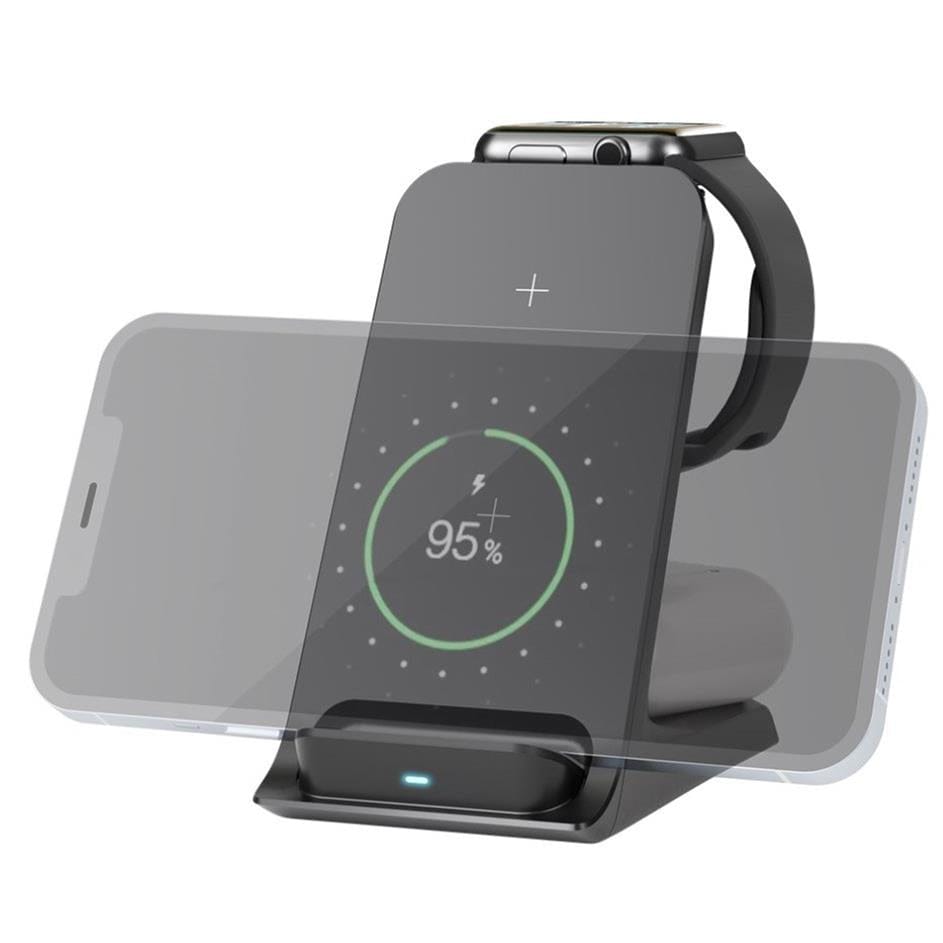 Goobay 3-in-1 Wireless Qi Charger Black 60217