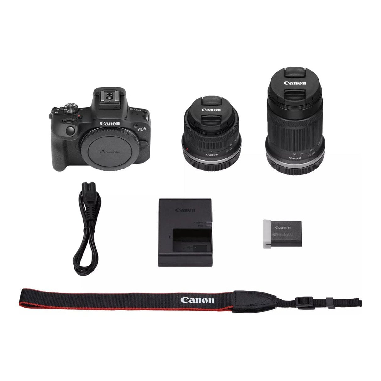 Canon EOS R100 Mirrorless Camera with 18-45mm and 55-210mm Lenses 6052C055