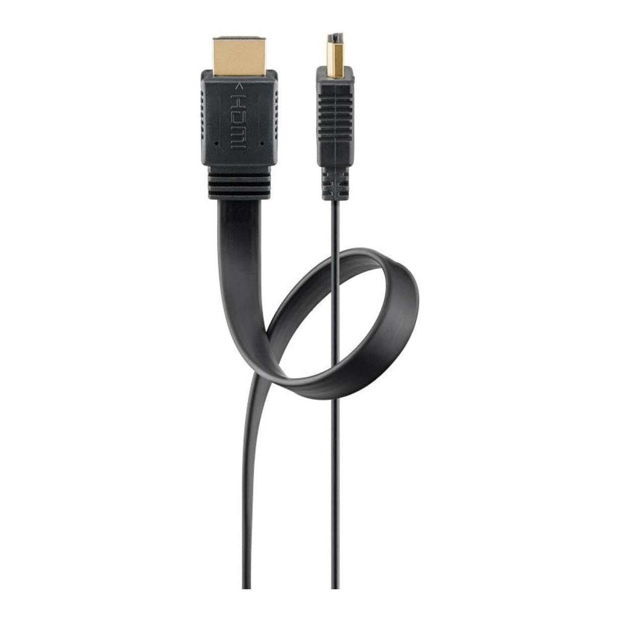Goobay 1m High Speed HDMI Flat Cable with Ethernet Black 61277