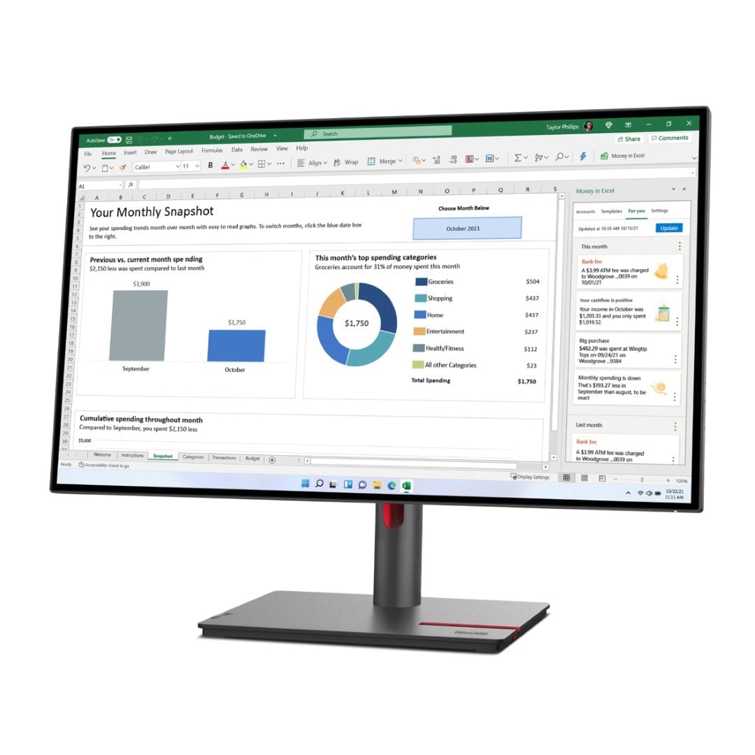 Lenovo ThinkVision P27H-30 27-inch 2560 x 1440p QHD 16:9 60Hz 4ms LED IPS Monitor 63A1GAT1SAR