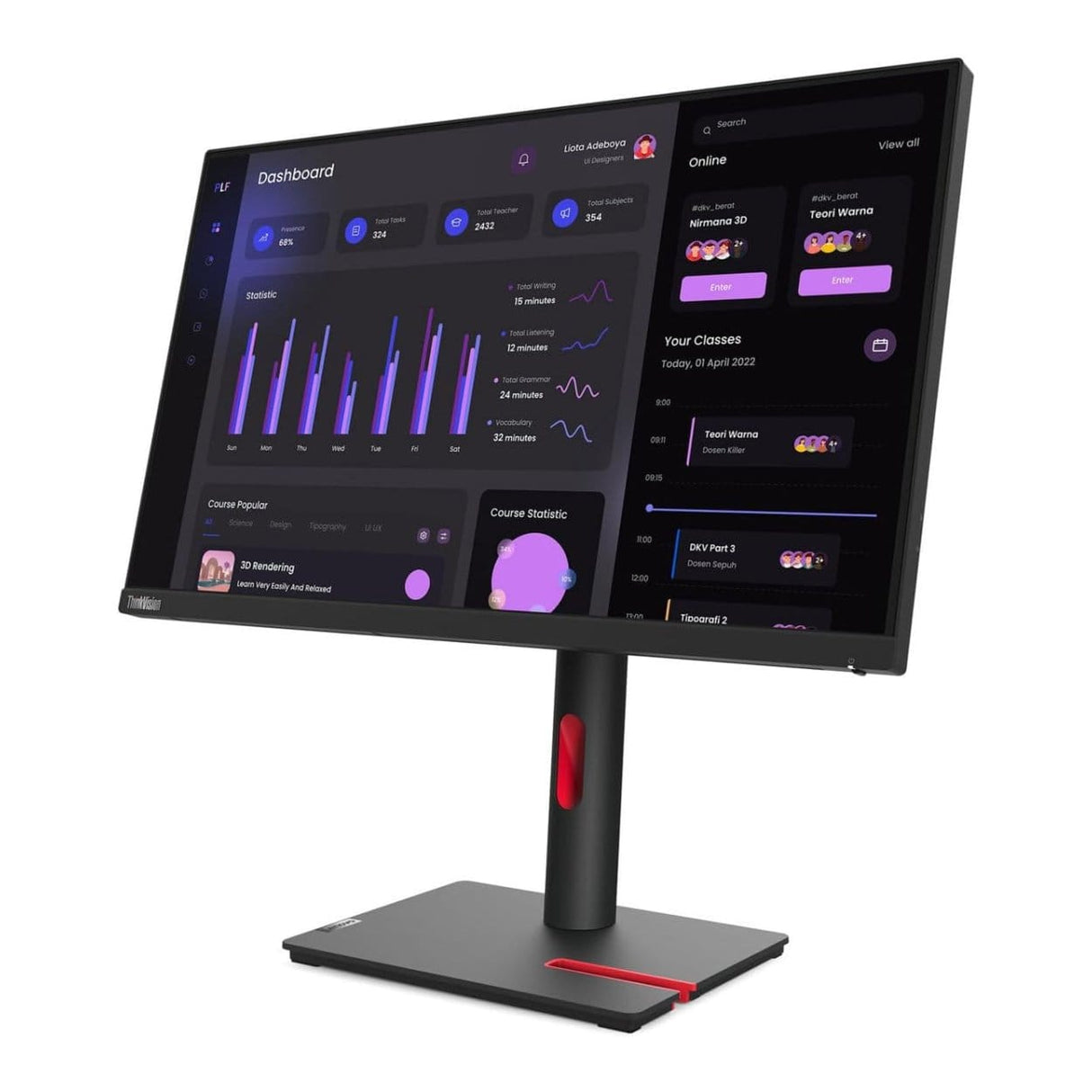 Lenovo ThinkVision T24i-30 23.8-inch 1920 x 1080p FHD 16:9 60Hz 4ms LED IPS Monitor 63CFMATXSA