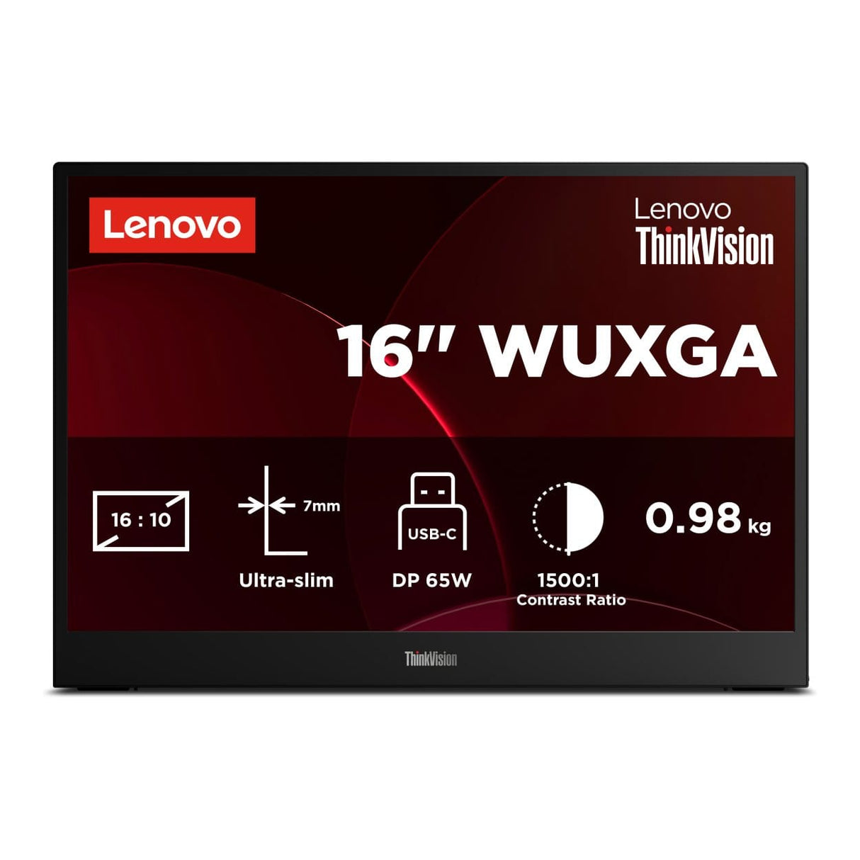 Lenovo ThinkVision M16 16-inch 1920 x 1200p WUXGA 16:10 60Hz 6ms LED IPS Portable Monitor 64BFUAT1WL