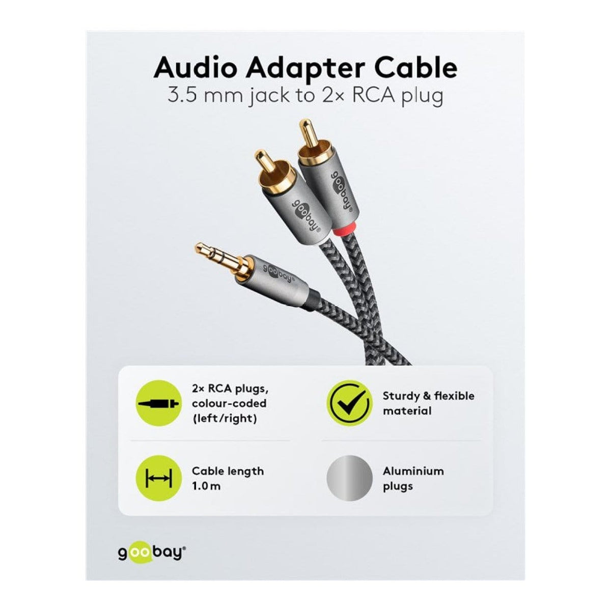 Goobay 3m 3.5mm Jack to RCA Audio Adapter Cable 65289