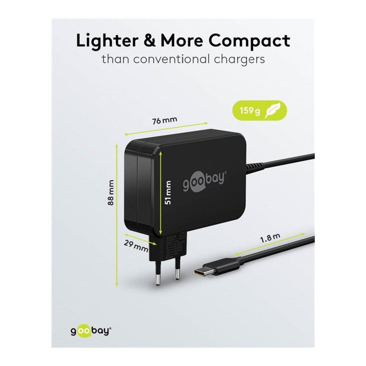 Goobay USB-C 65W Universal Notebook Charger Black 65419