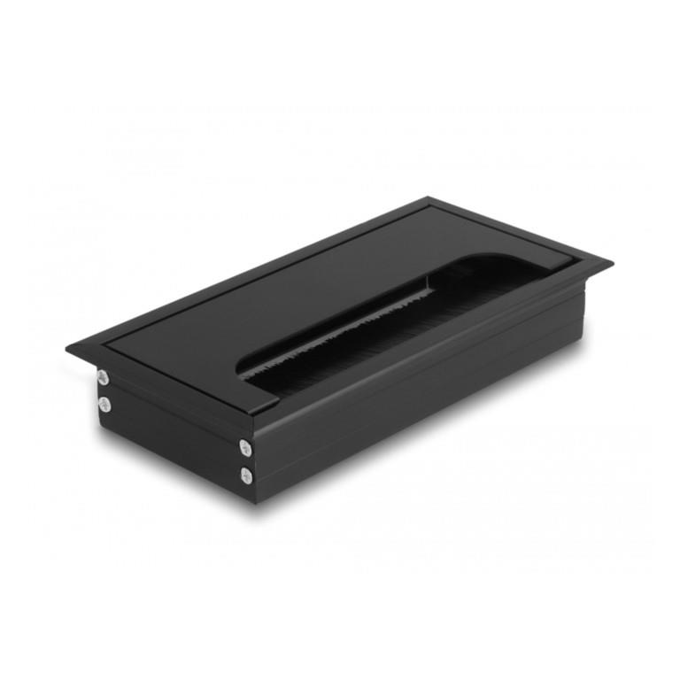 DeLOCK Cable Grommet for Table Mounting with Brush Black