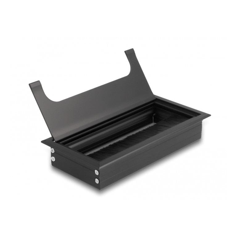 DeLOCK Cable Grommet for Table Mounting with Brush Black