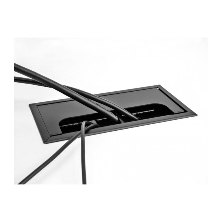 DeLOCK Cable Grommet for Table Mounting with Brush Black