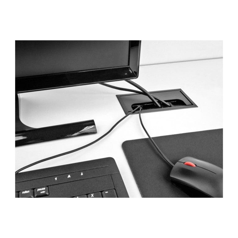 DeLOCK Cable Grommet for Table Mounting with Brush Black