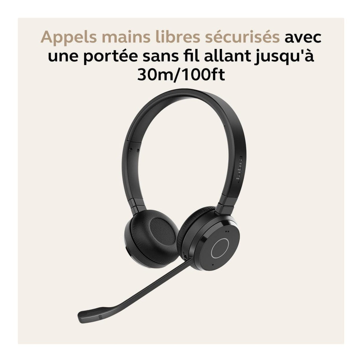 Jabra Evolve 65 TE Professional Wireless Stereo Headset for MS Teams Black 6699-823-309