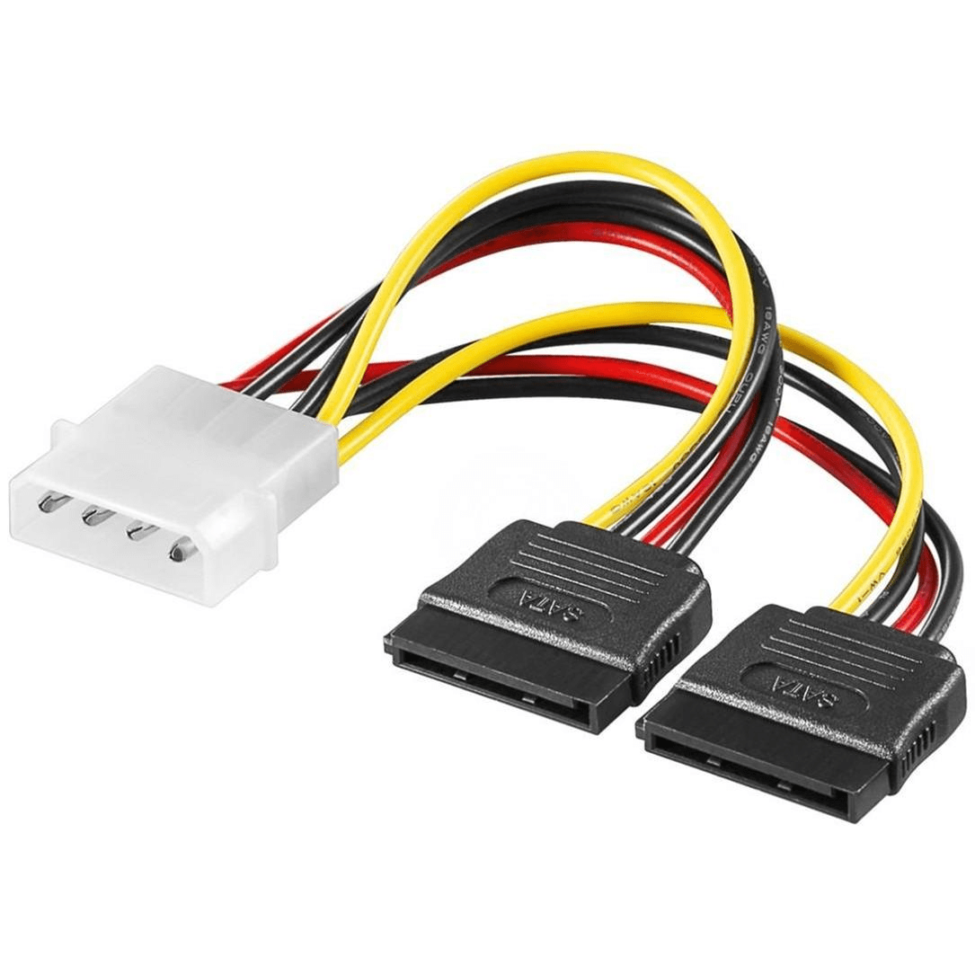 Goobay Molex Male to 2x SATA Split Power Cable 68524