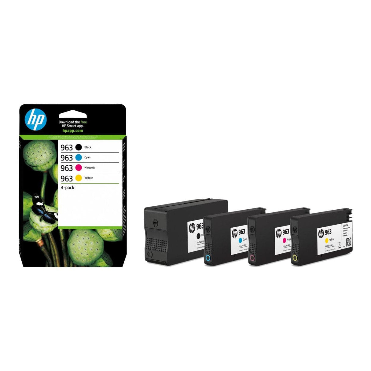 HP 963 Black Cyan Magenta Yellow Printer Ink Cartridges Original 6ZC70AE Multi-pack