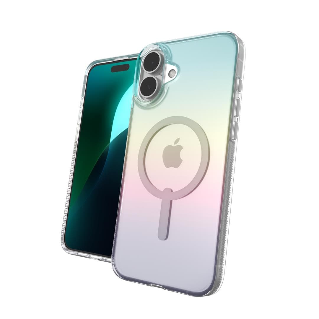 ZAGG Milan Snap MagSafe Wireless Charging Compatible Case for iPhone 16 Plus Iridescent 702315111