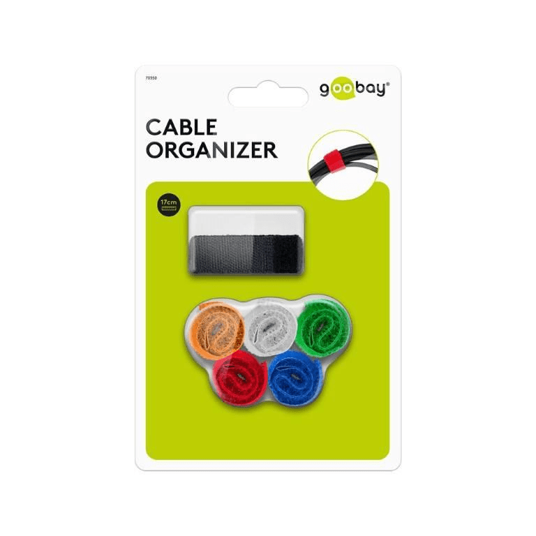 Goobay Cable Management 6-piece Set with Hook-and-Loop Fastener 70350