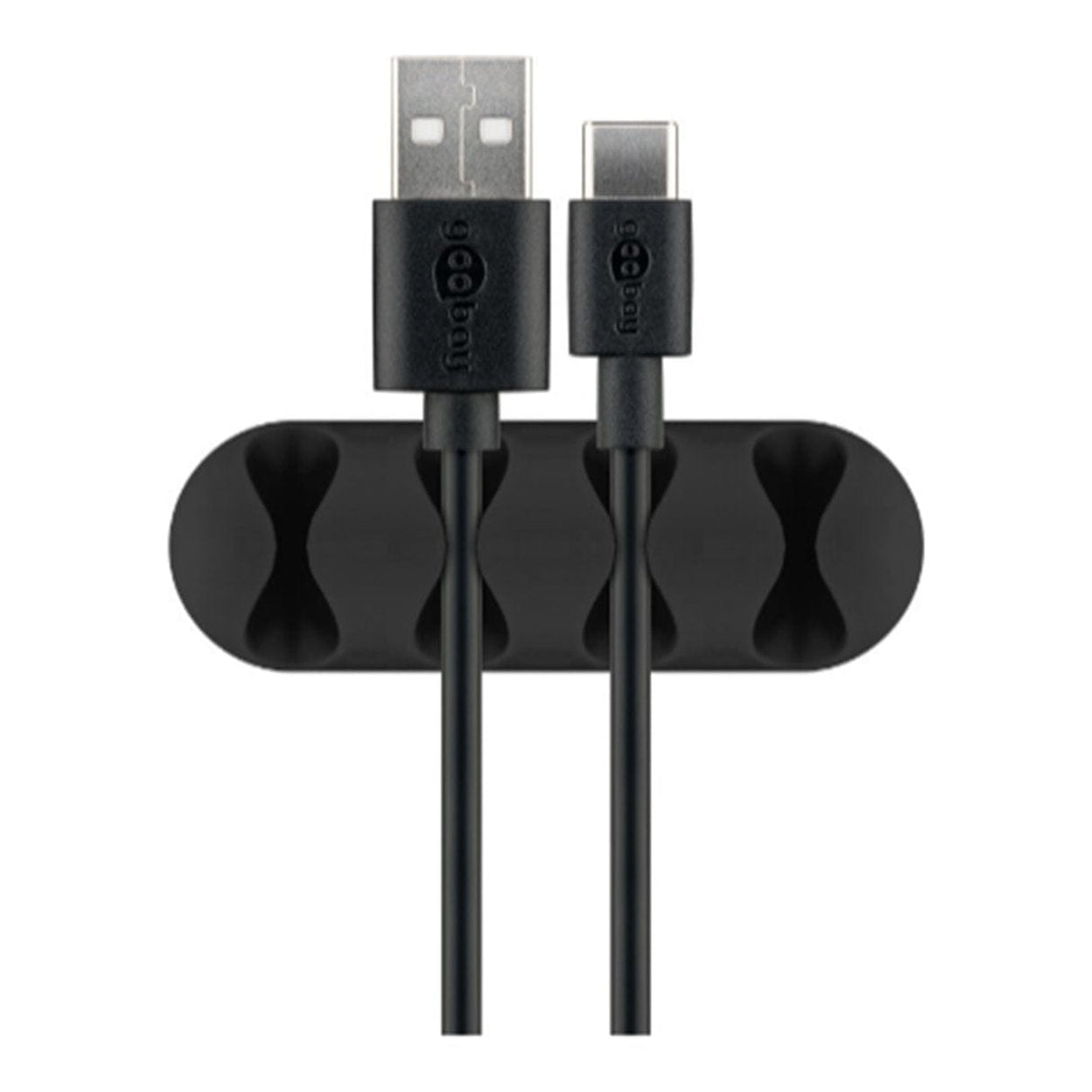 Goobay 70406 4-slot Cable Management Set Black 2-pack