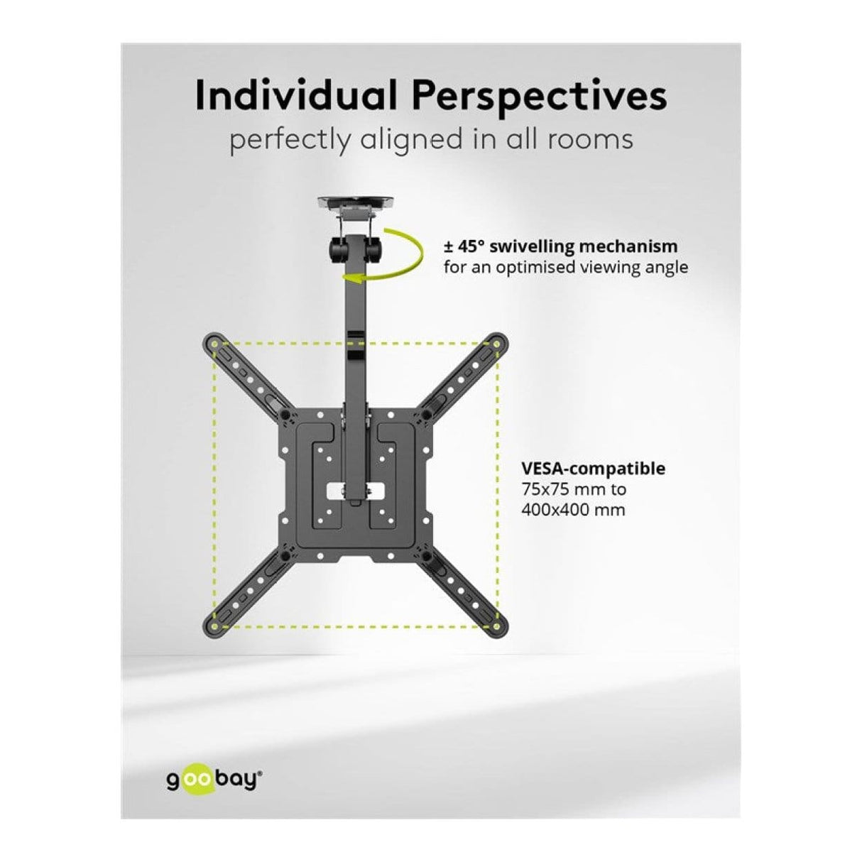 Goobay 23-inch to 55-inch Basic Ceiling TV Mount 70824