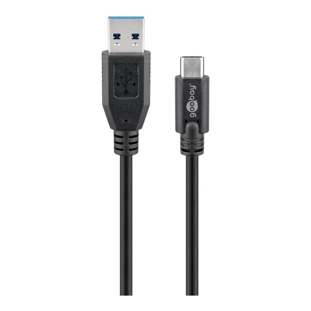 Goobay 3m Sync and Charge Super Speed USB-C to USB-A Charging Cable Black 73141