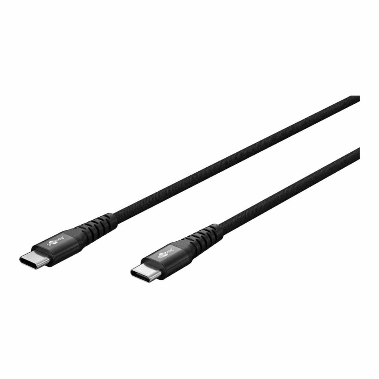 Goobay 1m USB-C Supersoft Textile Cable with Metal Plugs Black 73953
