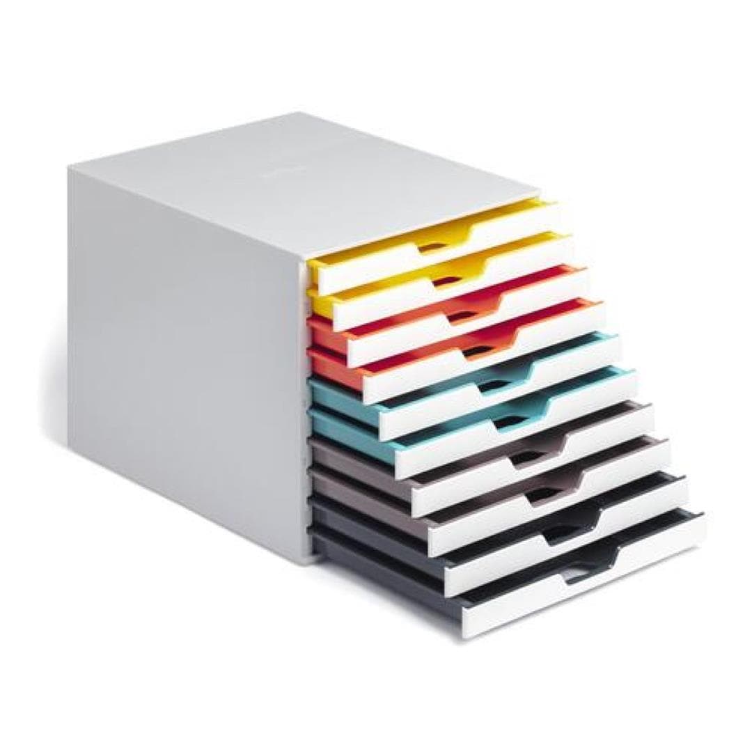 Durable VARICOLOR 10 Drawer A4 Mix Multicolour Document Storage Organizer 763027